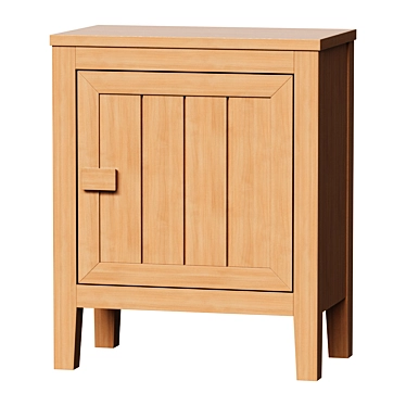 Carlos Pine Bedside Cabinet 3D model image 1 