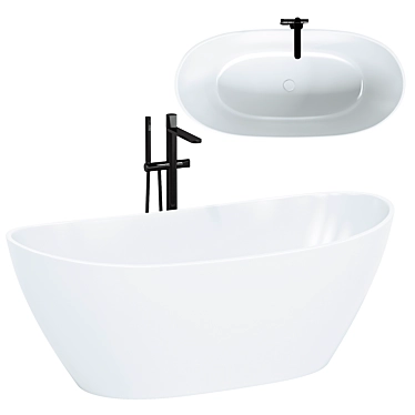 Rivea Malie Easy-Care Freestanding Bathtub 3D model image 1 