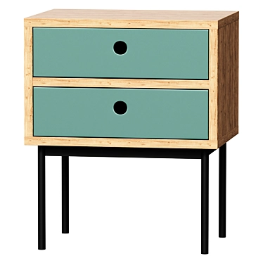 Modern Nightstand Nyjo with Drawers 3D model image 1 