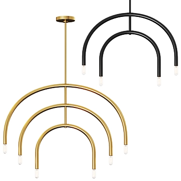 Elegant Hadden Pendant Lighting Duo 3D model image 1 