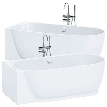 Duravit Luv Corner Bathtub with Flawless Panel 3D model image 1 