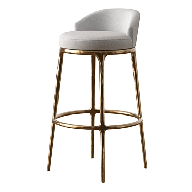 Stylish Swivel Fabric Barstool 3D model image 1 