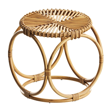 Rattan Caroline Stool Model Corona 3D model image 1 