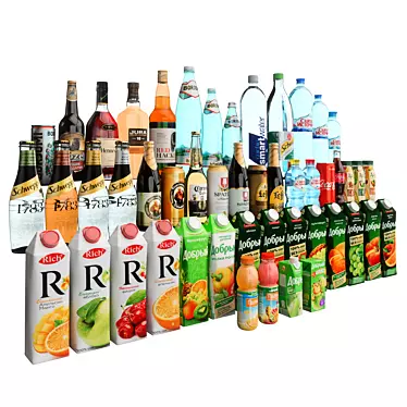 Diverse Beverage Collection 3D model image 1 