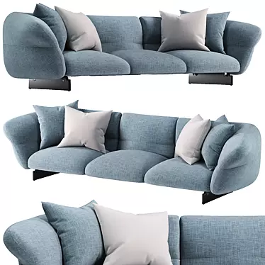 Contemporary 3-Seater Sofa Design 3D model image 1 