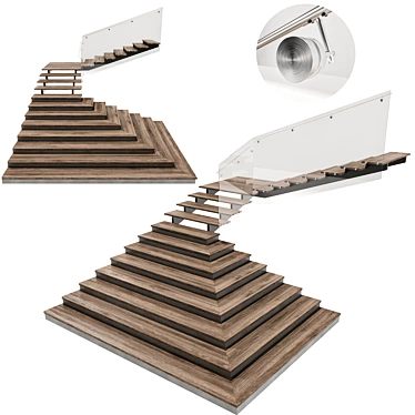 Sleek Spiral Staircase Model 3D model image 1 