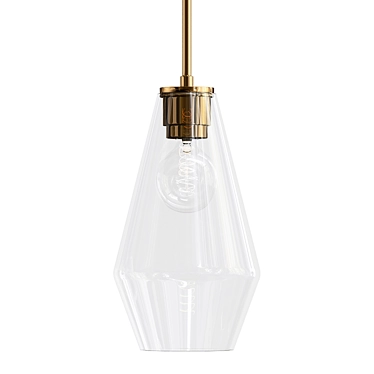 Modern Geometric Glass Pendant Light 3D model image 1 