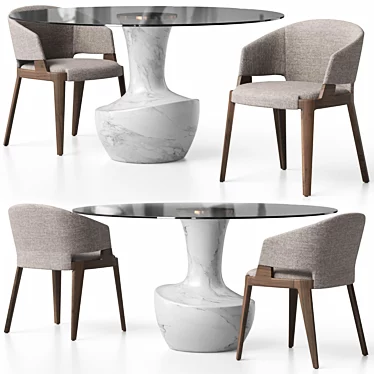 Elegant VELIS Chair & ANFORA Table 3D model image 1 