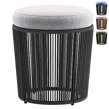 Varaschin Tibidabo Garden Pouf - Versatile Outdoor Seating 3D model image 1 