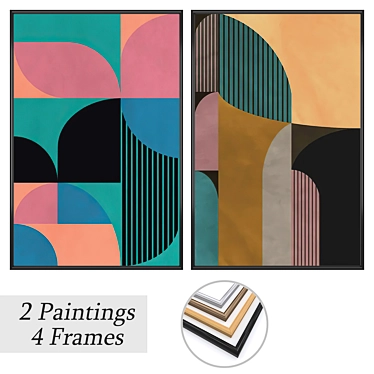 Artwork Set with Multiple Frames 3D model image 1 