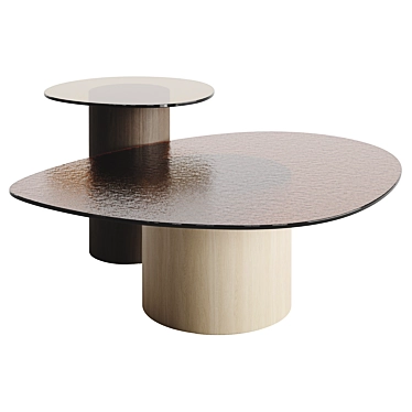 Modern Mushroom Glass Coffee Tables 3D model image 1 