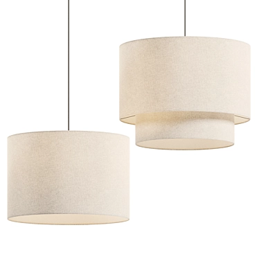 Meadow Fabric Metal Pendant Light 3D model image 1 