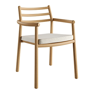 Modern Teak Armchair by TRIBÙ 3D model image 1 