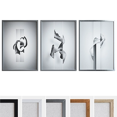 Modern Abstract Picture Frame Set 3D model image 1 