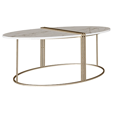 Caleb Oval Coffee Table White 3D model image 1 