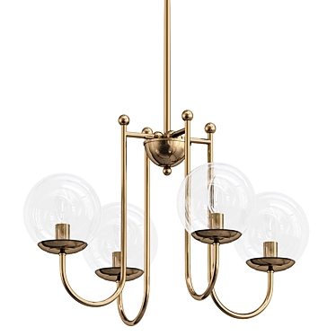  Modern Gold Glass Chandelier Orb 3D model image 1 