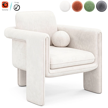 Floria Velvet Chair Design 3D model image 1 