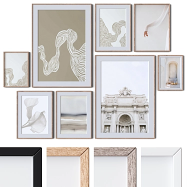 Wall Paintings Set of 8 3D model image 1 