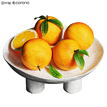 Orange Minimalist Serving Plate 3D model image 1 