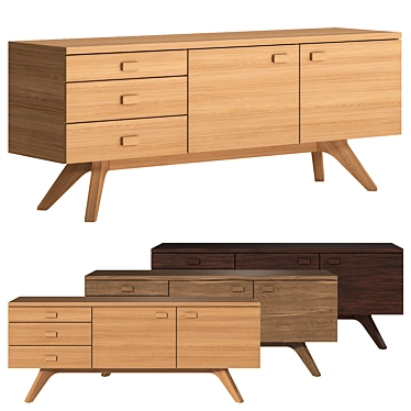 Versatile Wood Sideboard in Multiple Finishes 3D model image 1 