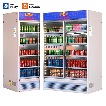 Supermarket-Ready Commercial Display Refrigerator 3D model image 1 