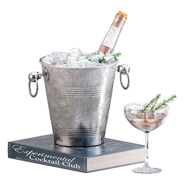 Elegant Ice Bucket Set 3D model image 1 