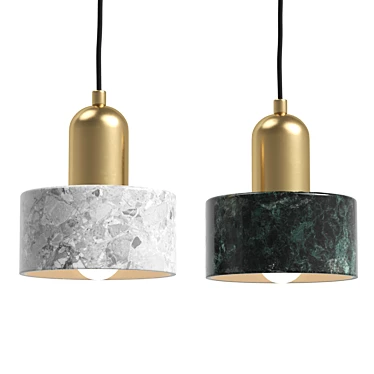 Marble Gold Pendant Lights 3D model image 1 