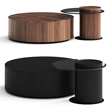 Modern Round Coffee Table Set 3D model image 1 