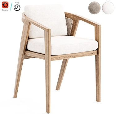 Malta Teak Lounge Chair - 2015 3D model image 1 