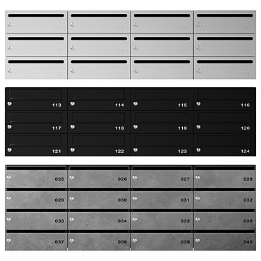 Safety Letter Box Mailboxes Set 3D model image 1 