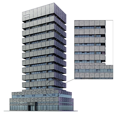 Modern Skyscraper Model Kit 3D model image 1 