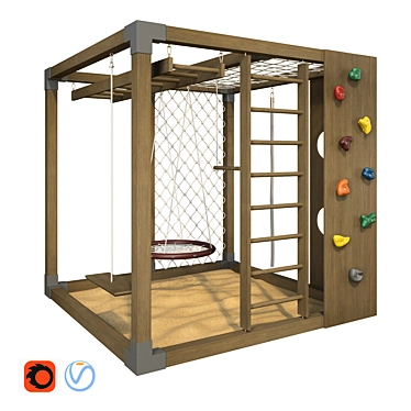 Game Cube 2 Playground Set 3D model image 1 