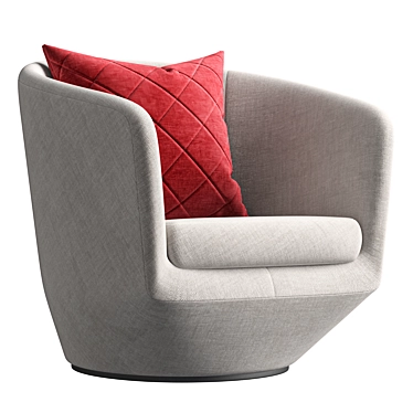 Sleek U Turn Armchair Design 3D model image 1 