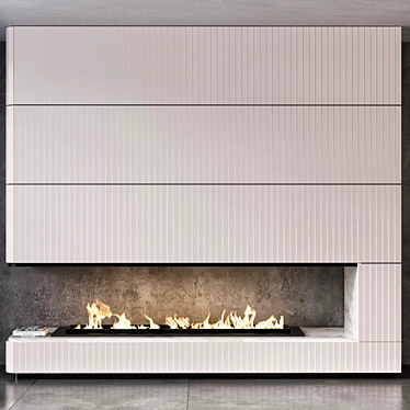 Title: No5 Contemporary Fireplace 3D model image 1 