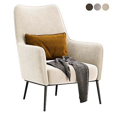 Modern Ripley Armchair: 3 Colors 3D model image 1 