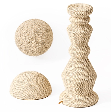 Sisal Rope Cat Scratcher Stand 3D model image 1 