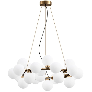 Modern Round Glass LED Chandelier 3D model image 1 