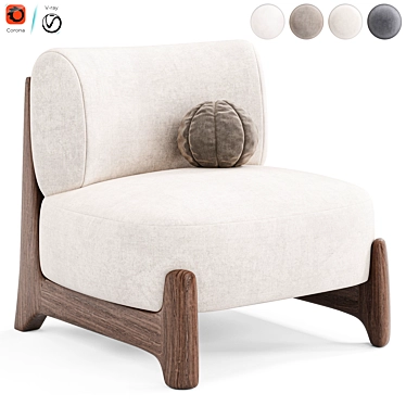 Modern Tobo Armchair in Millimeters 3D model image 1 