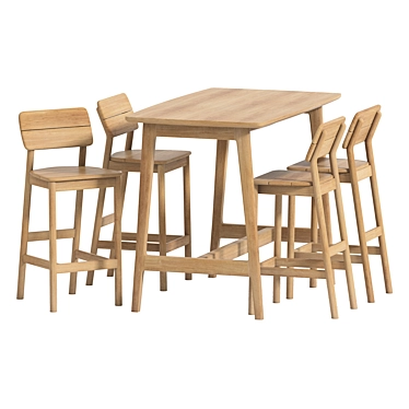 Modern Table Chair Set Model 3D model image 1 