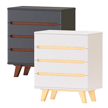 Contemporary Graphite Chest Drawers 3D model image 1 