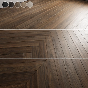 Versatile Oak Parquet Flooring Kit 3D model image 1 