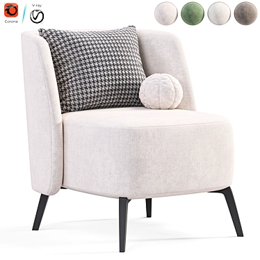 Poliform Sunday Armchair: Modern Elegance 3D model image 1 