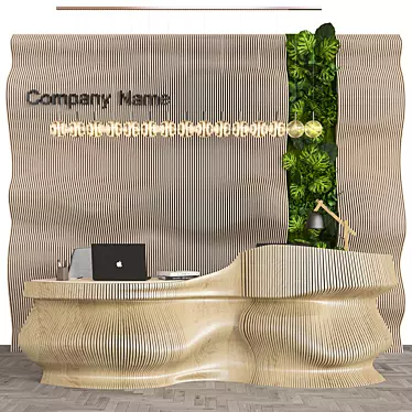 Modern Office Reception Desk Set 3D model image 1 