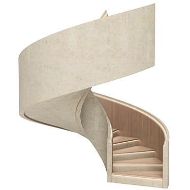 Modern Wood Panel Staircase with Lighting 3D model image 1 