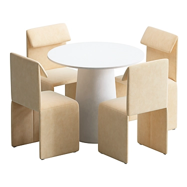 Elegant Sacha Chair & Table 3D model image 1 