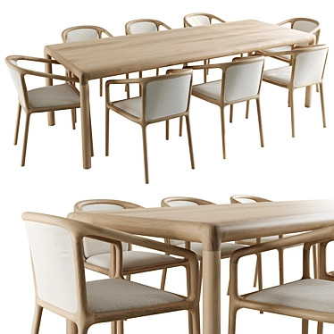 Karimoku Case Study Dining Set 3D model image 1 