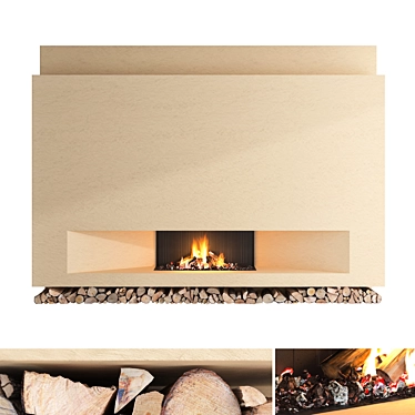 Impression Flame Wall Set 3D model image 1 