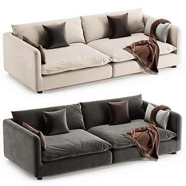 Contemporary Sectional Sofa Set 3D model image 1 