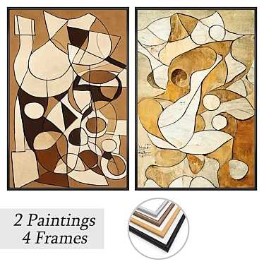 Gallery Wall Art Set and Frames 3D model image 1 