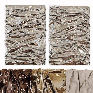 Metallic & Gypsum Wall Sculptures 3D model image 1 